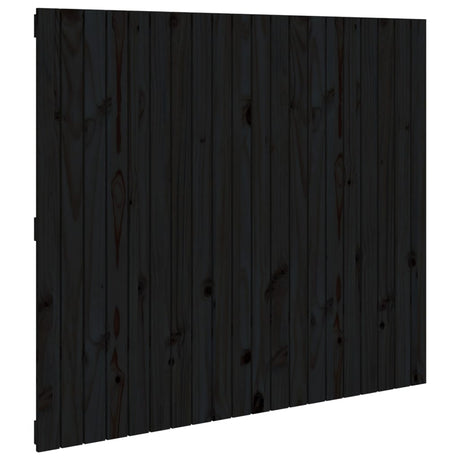Vidaxl wandhoofdbord 127,5x3x110 cm massief grenenhout zwart