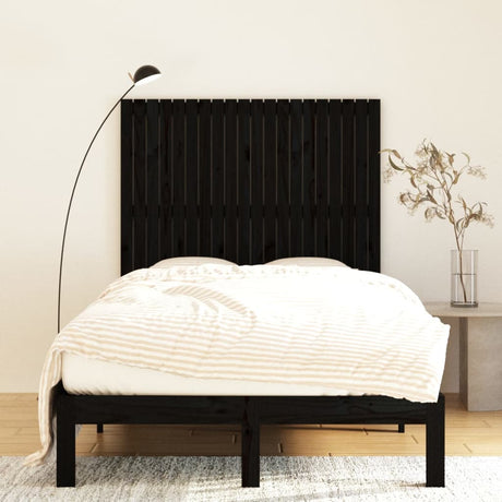 Vidaxl wandhoofdbord 127,5x3x110 cm massief grenenhout zwart