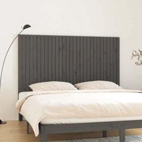 Vidaxl wandhoofdbord 185x3x110 cm massief grenenhout grijs