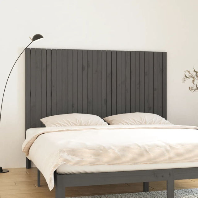 Vidaxl wandhoofdbord 185x3x110 cm massief grenenhout grijs