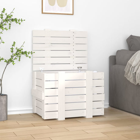 Vidaxx Aufbewahrungsbox 58x40,5x42 cm massives Kiefernholz weiß