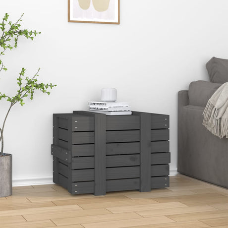 Vidaxx Aufbewahrungsbox 58x40,5x42 cm massives Kiefernholz grau