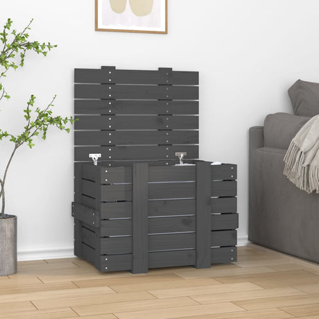 Vidaxx Aufbewahrungsbox 58x40,5x42 cm massives Kiefernholz grau