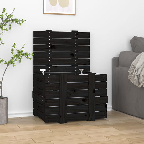 Vidaxx Aufbewahrungsbox 58x40,5x42 cm massives Kiefernholz schwarz