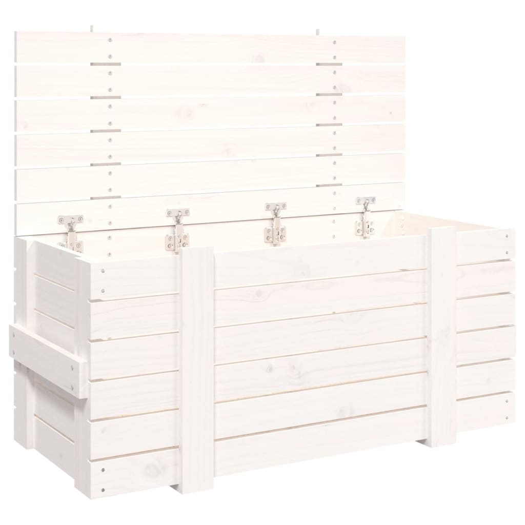 VidaXL Aufbewahrungsbox 91x40,5x42 cm massives Kiefernholz weiß