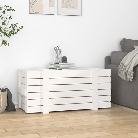 VidaXL Aufbewahrungsbox 91x40,5x42 cm massives Kiefernholz weiß