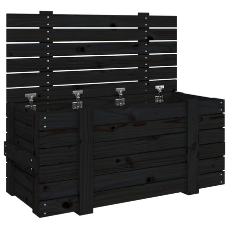 Vidaxx Aufbewahrungsbox 91x40,5x42 cm massives Kiefernholz schwarz