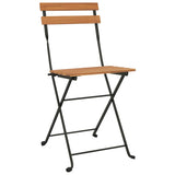 Vidaxl opklapbare stoelen, 4 stuks, massief teakhout en staal