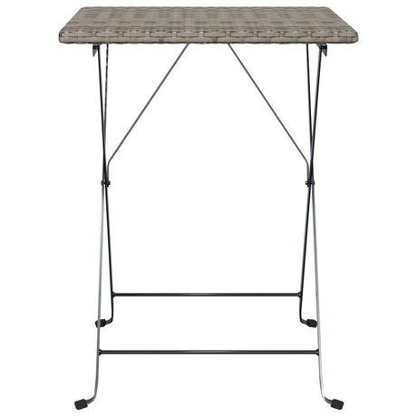 Vidaxl bistrotafel inklapbaar 55x54x71 cm poly rattan grijs