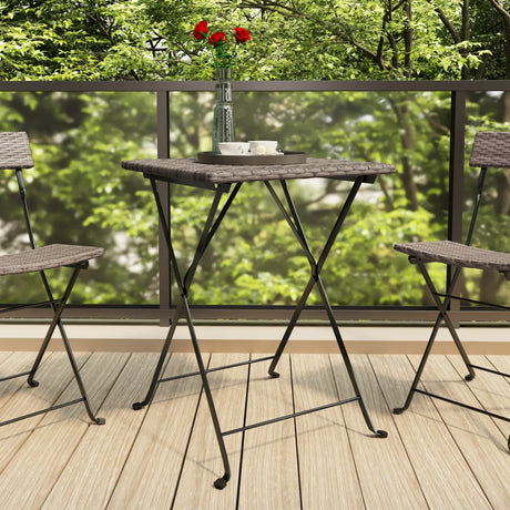 Vidaxl bistrotafel inklapbaar 55x54x71 cm poly rattan grijs