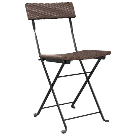 Vidaxl opklapbare stoelen, 2 stuks, bruin, van polyrotan en staal.