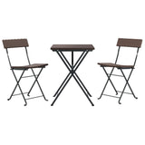Vidaxl 3-delige bistroset inklapbaar poly rattan bruin