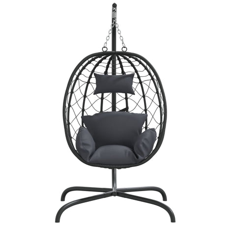 Vidaxl Hängesessel mit Kissen Polyrattan und Stahl Anthrazit