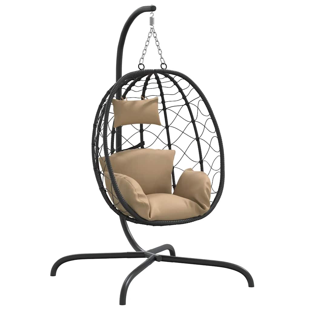 VidaXL Hängesessel mit Kissen Polyrattan und Stahl Taupe