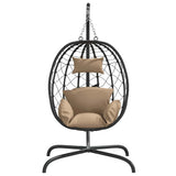 VidaXL Hängesessel mit Kissen Polyrattan und Stahl Taupe