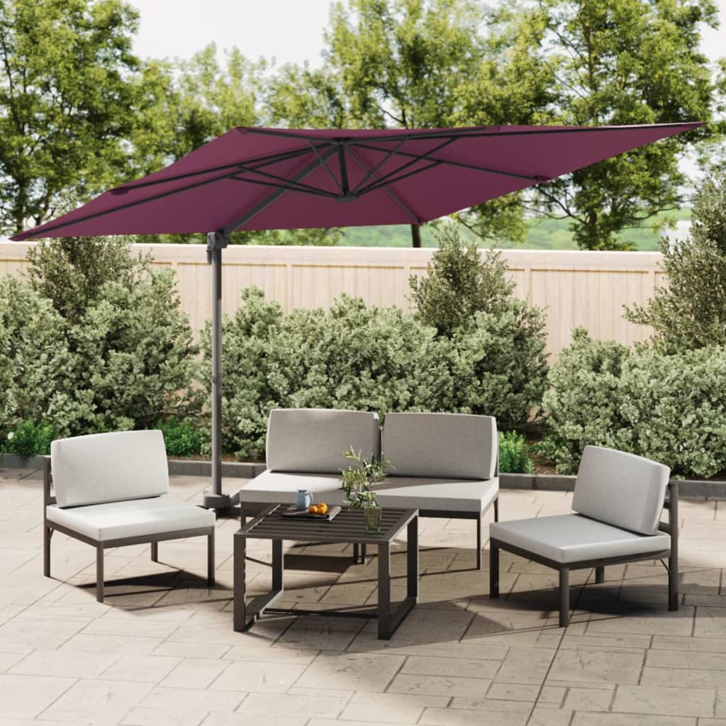 Vidaxx schwimmender Sonnenschirm mit Aluminiumstange 400x300 cm burgunderrot