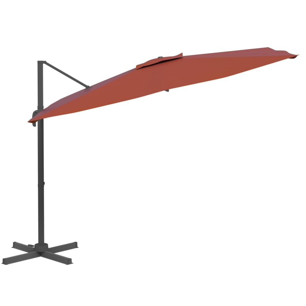 Vidaxx schwimmender Sonnenschirm mit Aluminiumstange 300x300 cm terrakottafarben