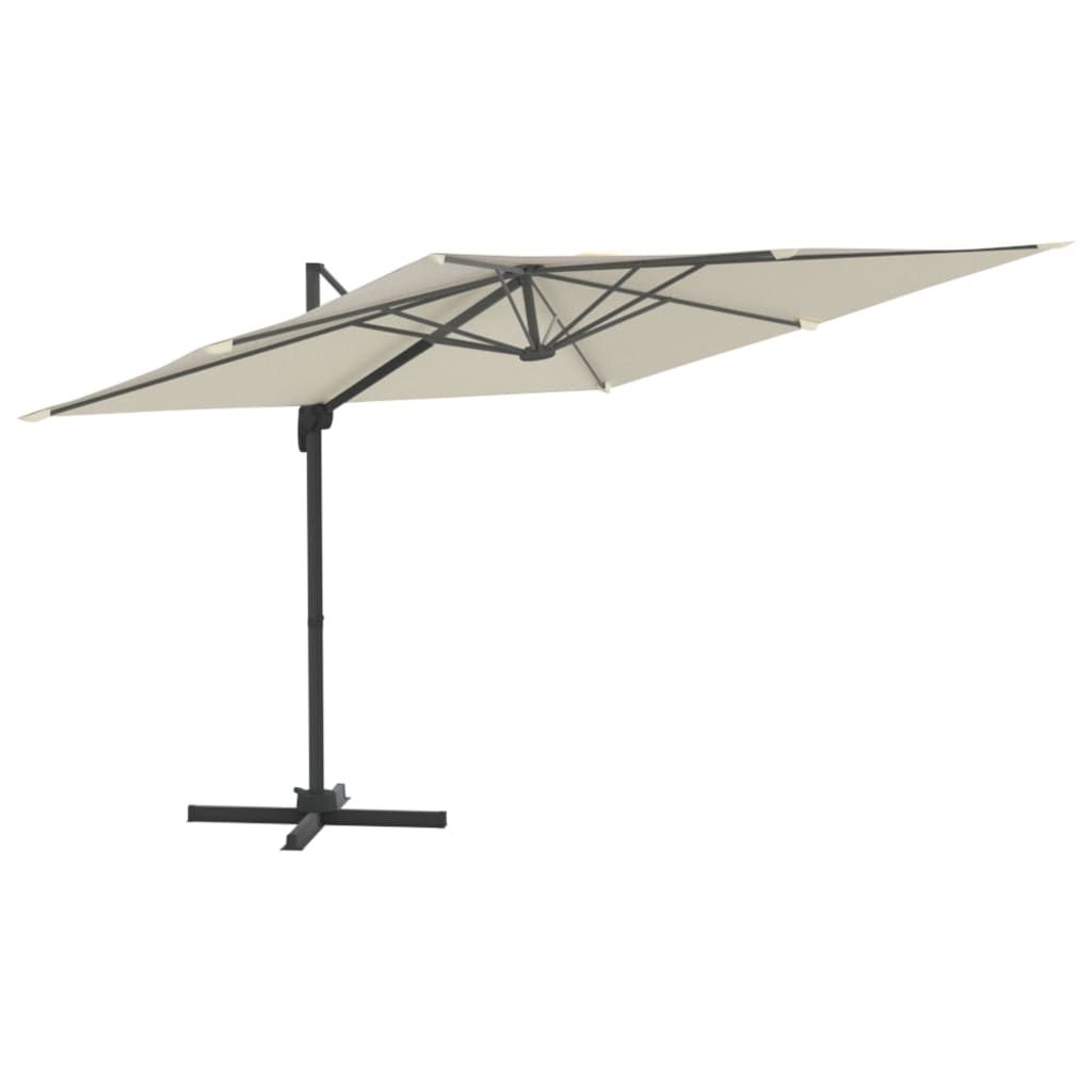 Vidaxx schwimmender Sonnenschirm mit LED-Beleuchtung 400x300 cm sandweiß