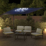 Vidaxx schwimmender Sonnenschirm mit LED-Beleuchtung 400x300 cm azurblau