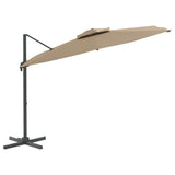 Vidaxx schwimmender Sonnenschirm mit Doppeldach 300x300 cm Taupe