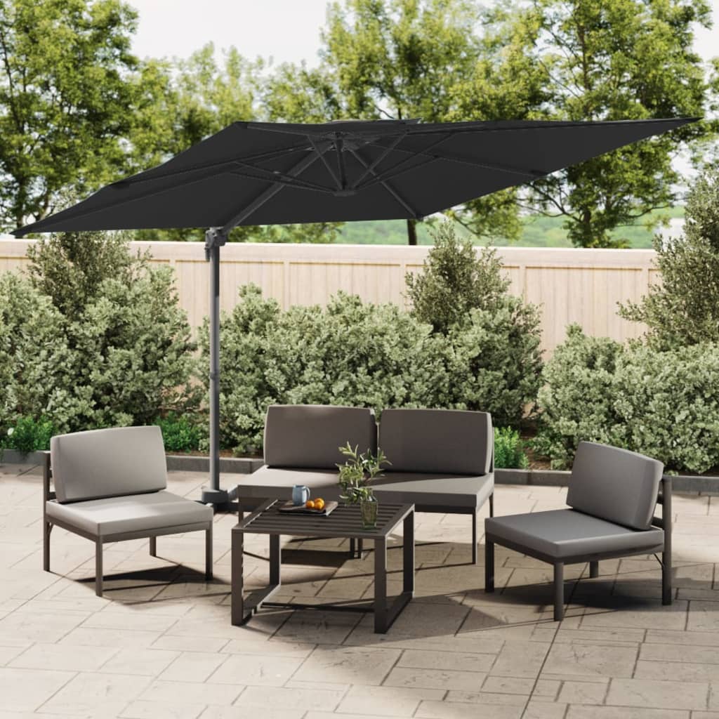 Vidaxx schwimmender Sonnenschirm mit Doppelspitze 400x300 cm schwarz