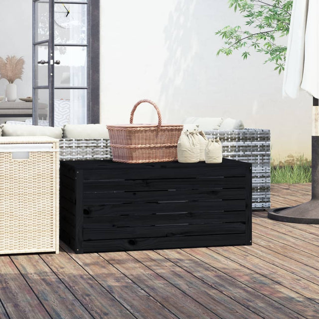 Vidaxl tuinbox 101x50,5x46,5 cm massief grenenhout zwart