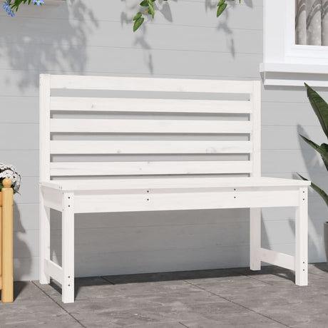 Vidaxl tuinbank 109 cm massief grenenhout wit