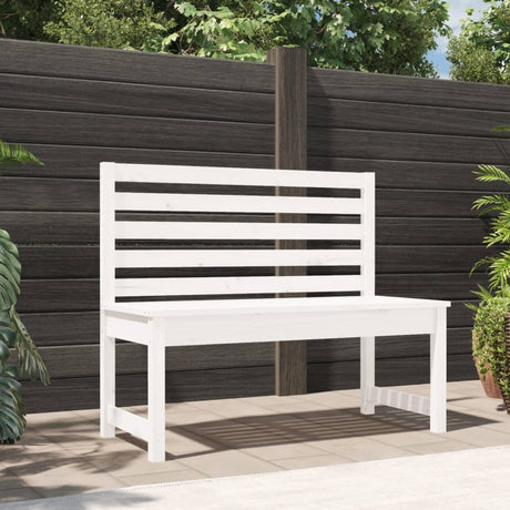 Vidaxl tuinbank 109 cm massief grenenhout wit