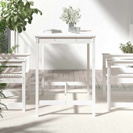 Vidaxl tuintafel 121x82,5x110 cm massief grenenhout wit