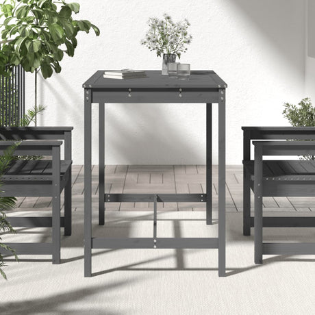Vidaxl tuintafel 121x82,5x110 cm massief grenenhout grijs