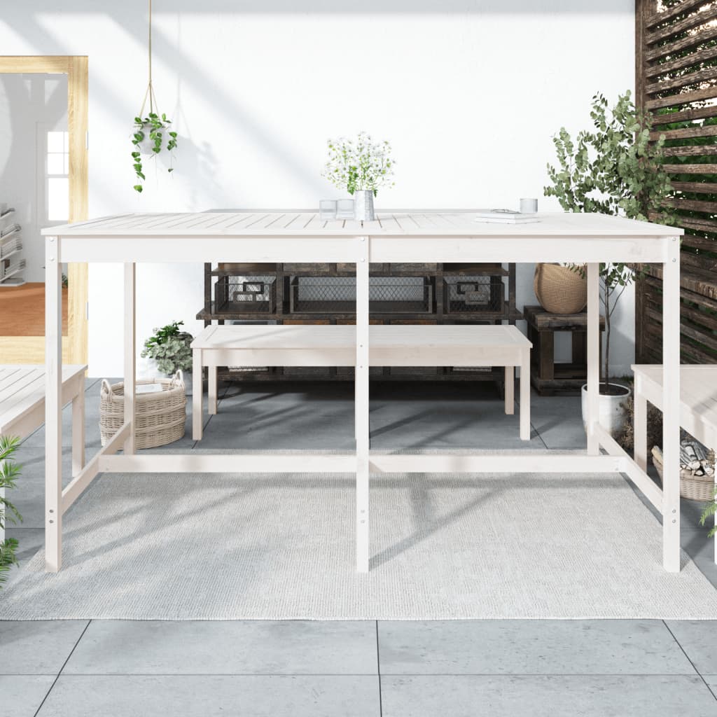 Vidaxl tuintafel 203,5x90x110 cm massief grenenhout wit