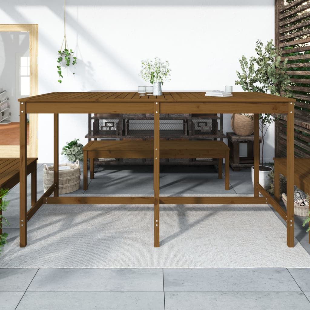 Vidaxl tuintafel 203,5x90x110 cm massief grenenhout honingbruin