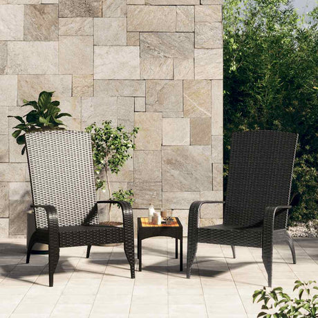 Vidaxl tuinstoel adirondack zwart poly rattan