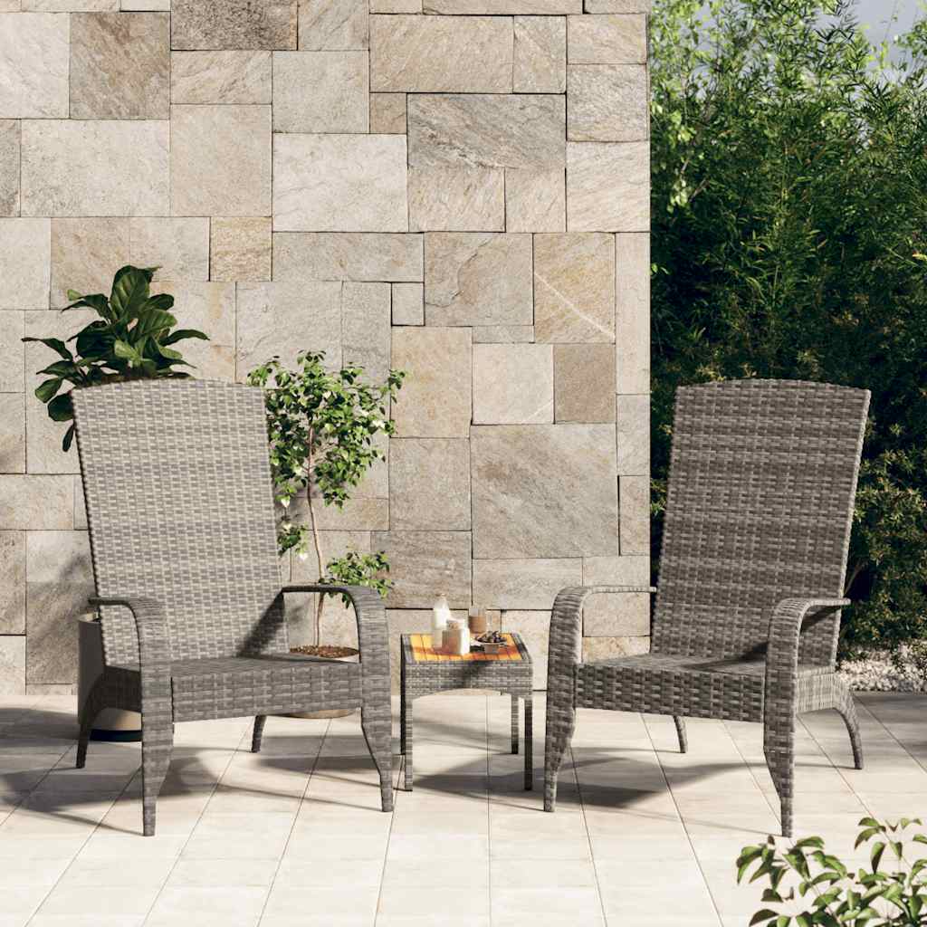 Vidaxl tuinstoel adirondack grijs poly rattan