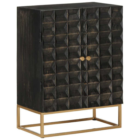 Vidaxl dressoir 55x34x75 cm massief mangohout en ijzer zwart