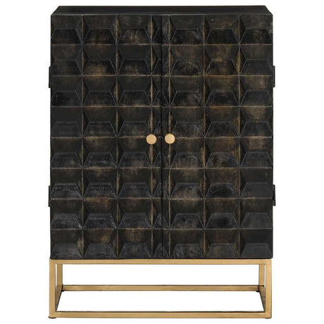 Vidaxl dressoir 55x34x75 cm massief mangohout en ijzer zwart