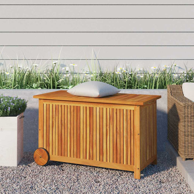 Vidaxl tuinbox met wieltjes 90x50x58 cm massief acaciahout