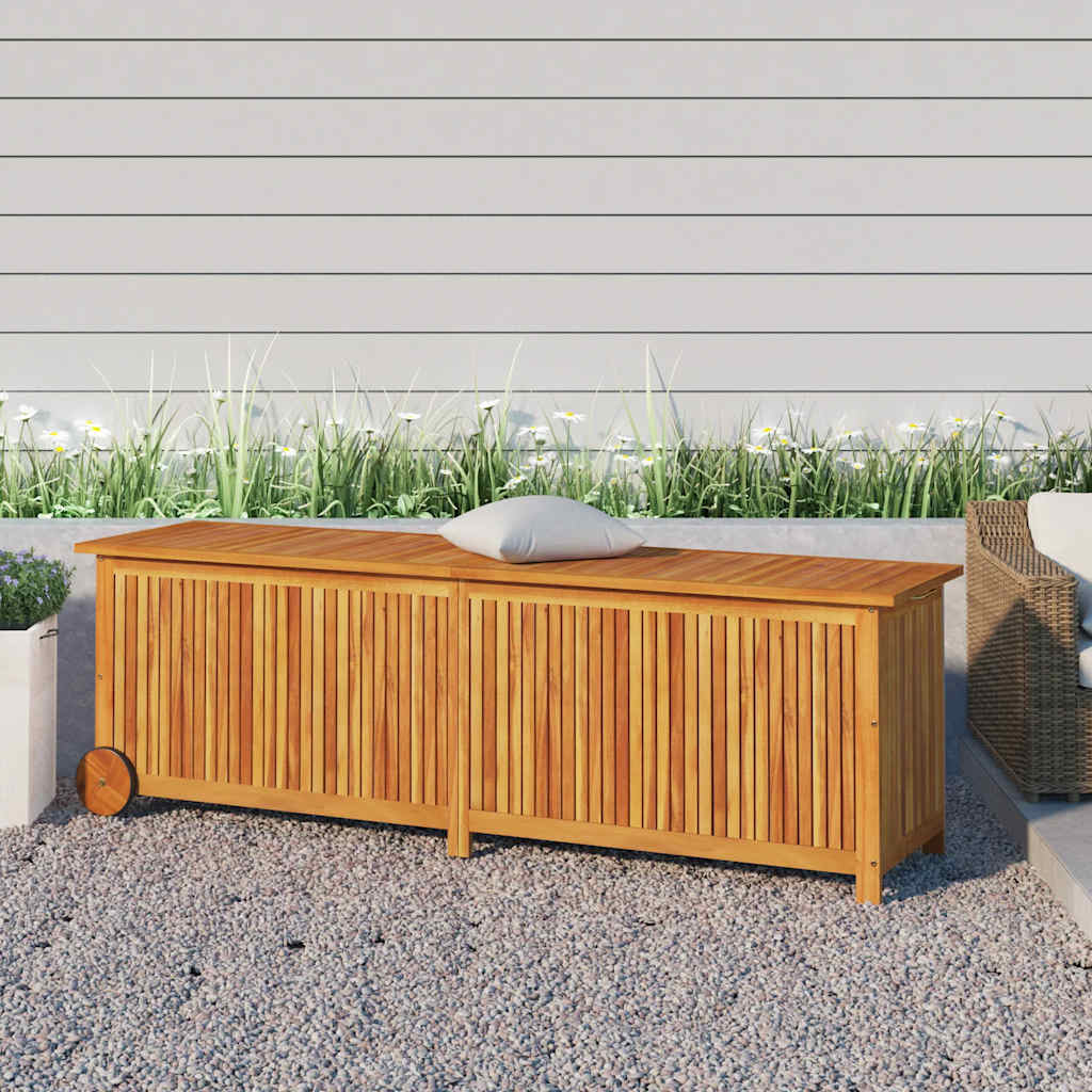 Vidaxl tuinbox met wieltjes 150x50x58 cm massief acaciahout