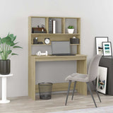 Vidaxl bureau met schappen 102x45x148 bewerkt hout sonoma eikenkleur
