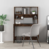 Vidaxl bureau met schappen 102x45x148 cm bewerkt hout gerookt eiken