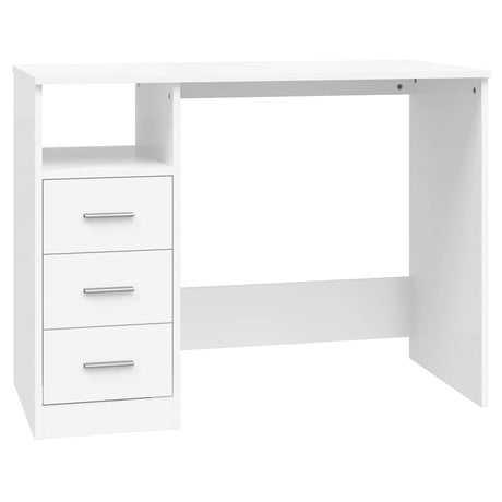 Vidaxl bureau met lades 102x50x76 cm bewerkt hout wit