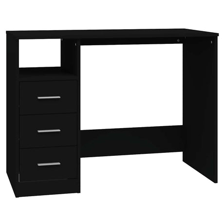 Vidaxl bureau met lades 102x50x76 cm bewerkt hout zwart