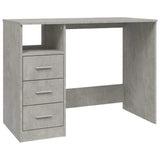 Vidaxl bureau met lades 102x50x76 cm bewerkt hout betongrijs