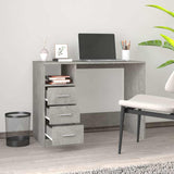 Vidaxl bureau met lades 102x50x76 cm bewerkt hout betongrijs