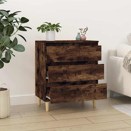 Vidaxl dressoir 60x35x70 cm bewerkt hout gerookt eikenkleurig
