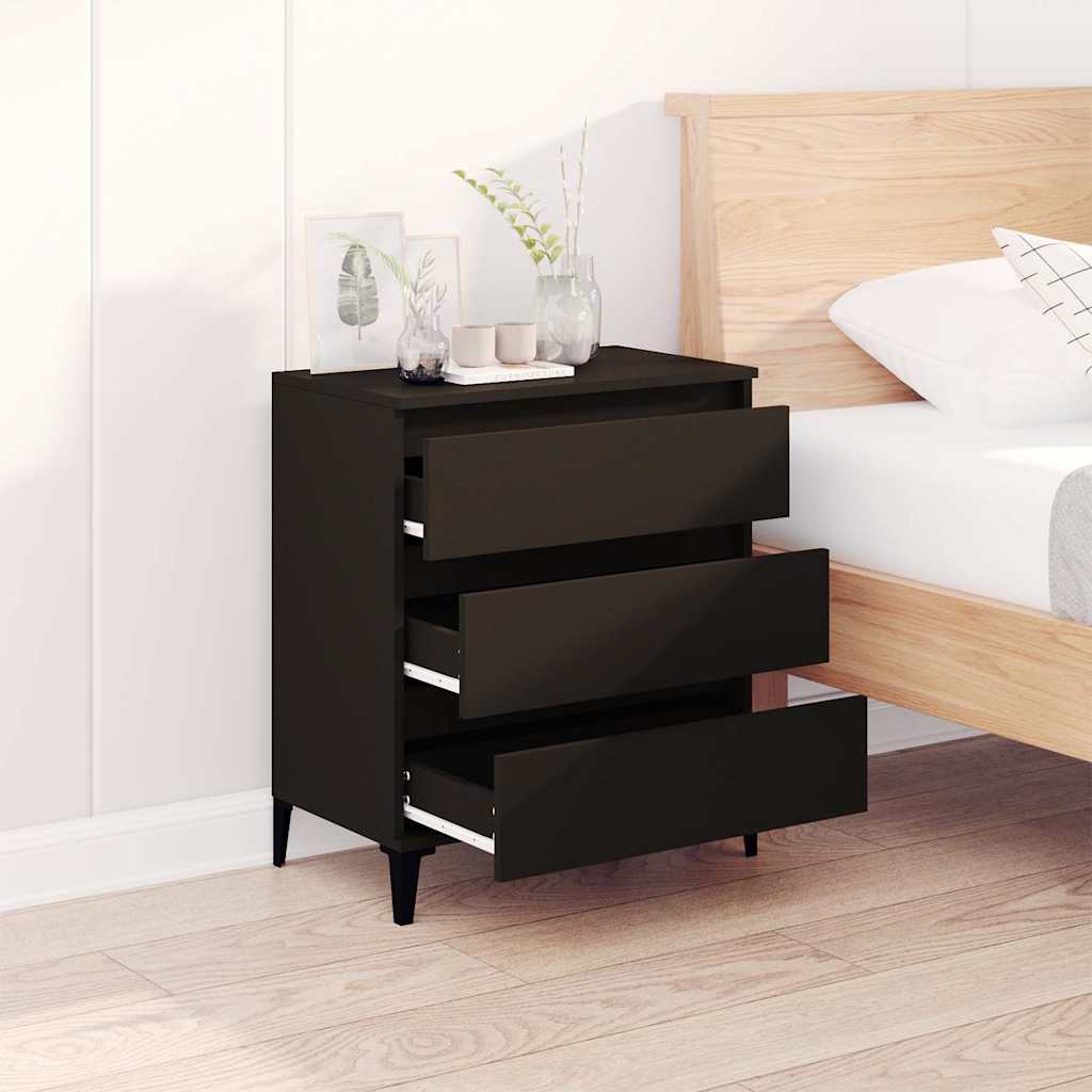 Vidaxl dressoir 60x35x70 cm bewerkt hout zwart