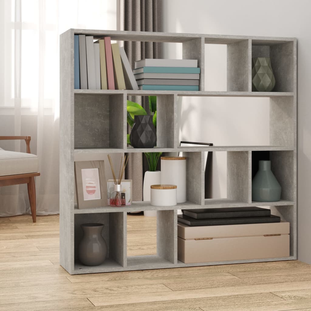 Vidaxl boekenkast kamerscherm 105x24x102 cm betongrijs
