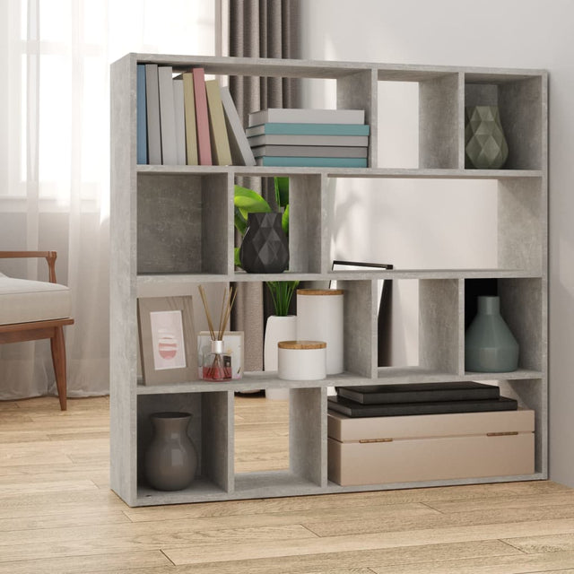 Vidaxl boekenkast kamerscherm 105x24x102 cm betongrijs