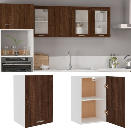 Vidaxl bovenkast lyon 39,5x31x60 cm bewerkt hout bruin eikenkleur