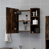 Vidaxl badkamerspiegelkast 62,5x20,5x64 cm bewerkt hout gerookt eiken